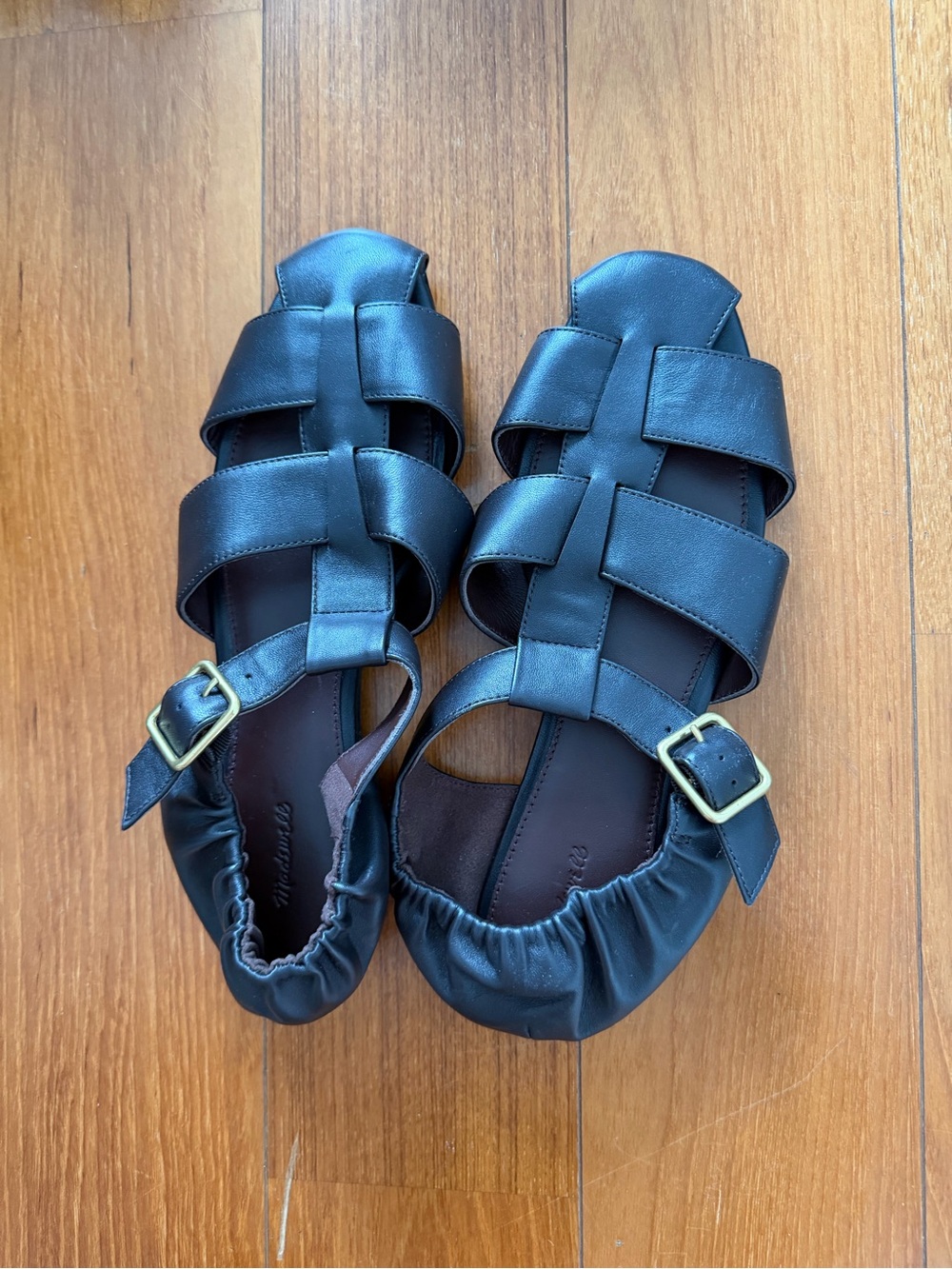 Madewell Brown Leather Fisherman Sandals